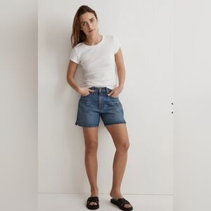Madewell mid length denim shorts